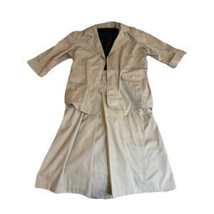 Vintage 80s Sabino Women le Long Beige Dress With Over Coat Fits Like A Large